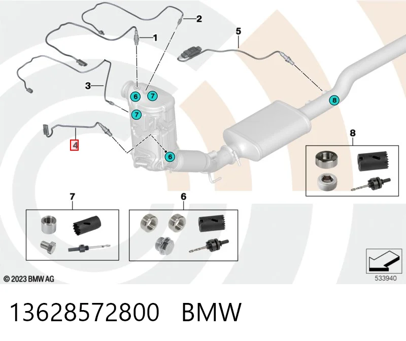 13628572800 BMW Sonda lambda, sensor de oxigênio até o catalisador