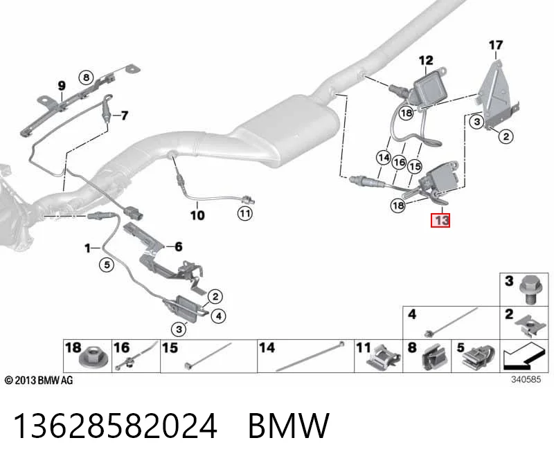13628582024 BMW Sensor de pressão dos gases de escape
