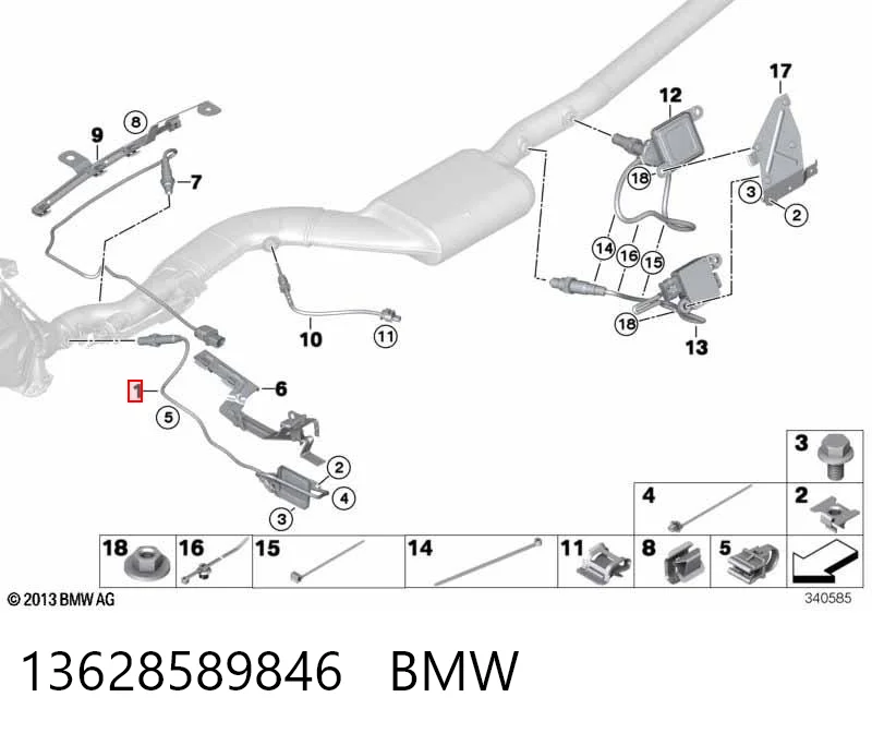 13628589846 BMW Sensor dianteiro de óxidos de nitrogênio NOX