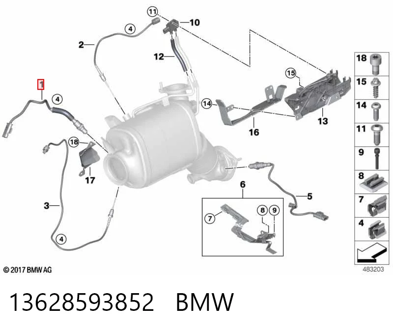 13628593852 BMW Sonda lambda, sensor de oxigênio