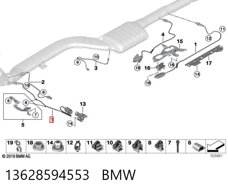13628594553 BMW Sensor de óxidos de nitrogênio NOX