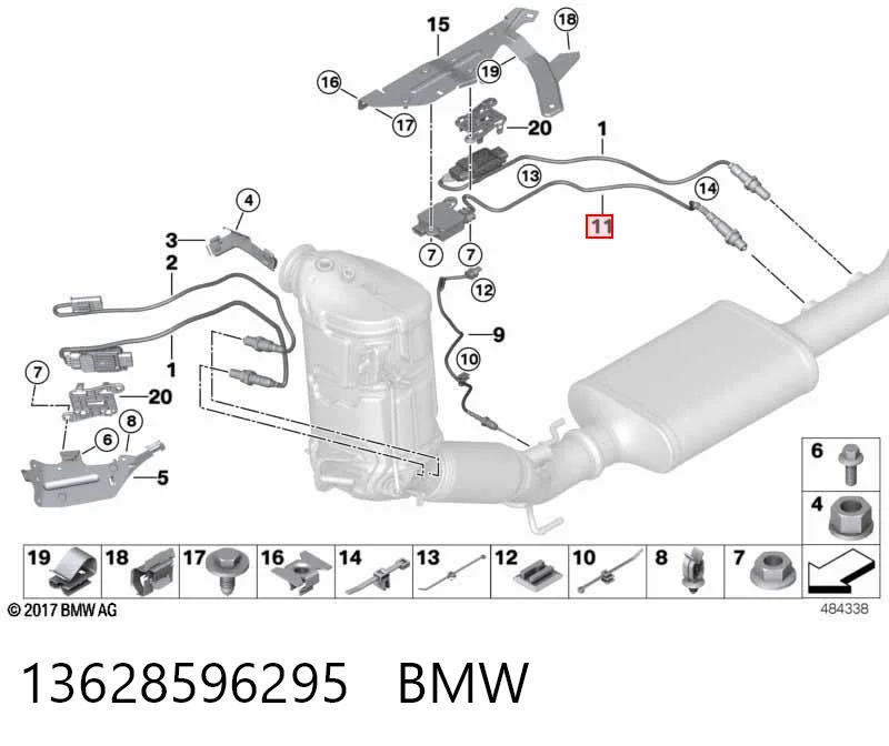 13628596295 BMW Sensor de pressão dos gases de escape