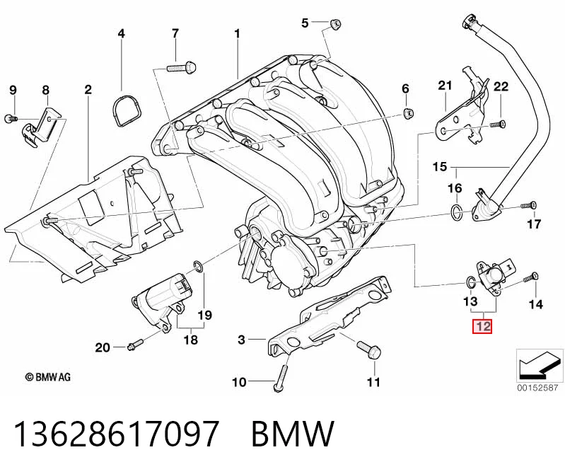 13628617097 BMW Sensor de pressão no coletor de admissão, MAP