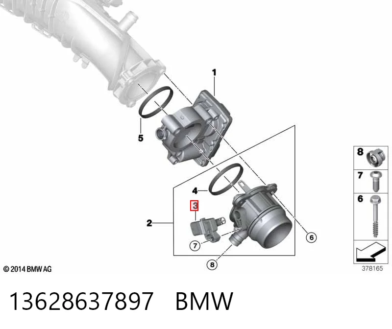 13628637897 BMW Sensor de pressão de supercompressão