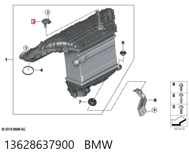 13628637900 BMW Sensor de pressão no coletor de admissão, MAP