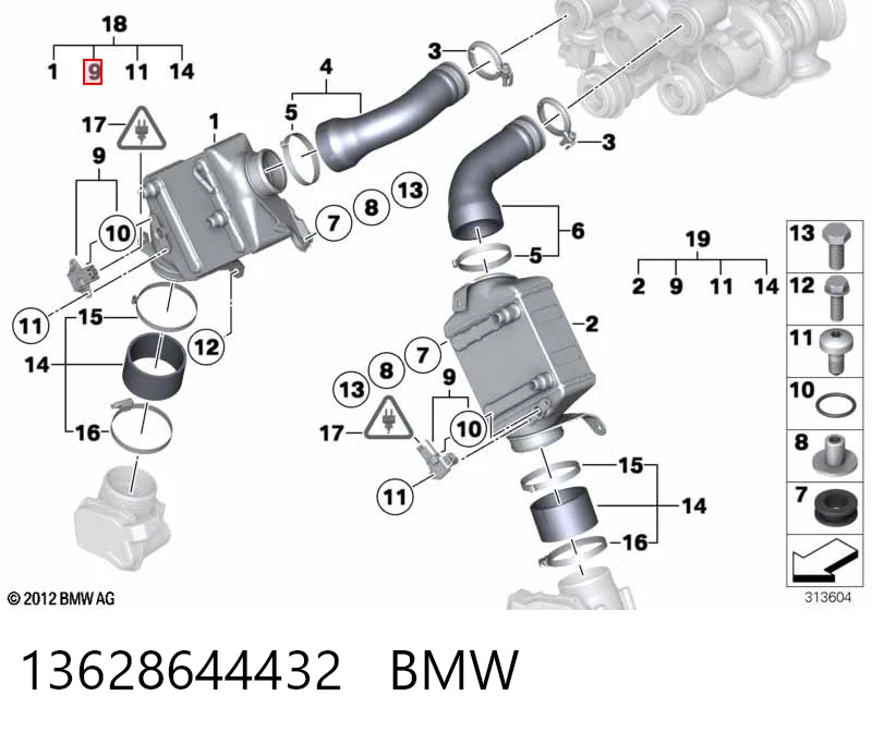 13628644432 BMW Sensor de pressão no coletor de admissão, MAP
