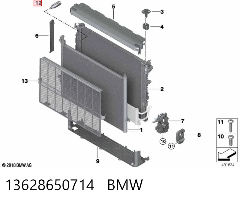  Sensor de temperatura do fluido de esfriamento (de ativação de ventilador do radiador) BMW 1 hatchback (F40) (2019 - 2026) 