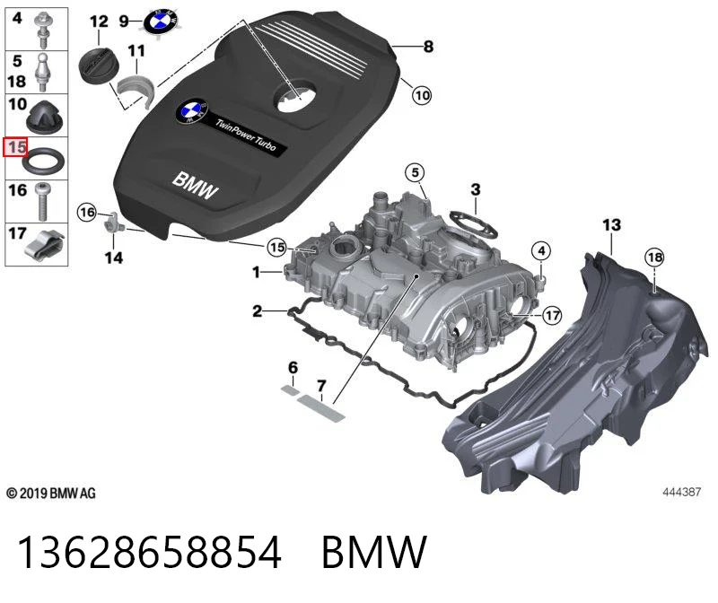 13628658854 BMW Vedante de tampa do gargalho de enchimento de óleo
