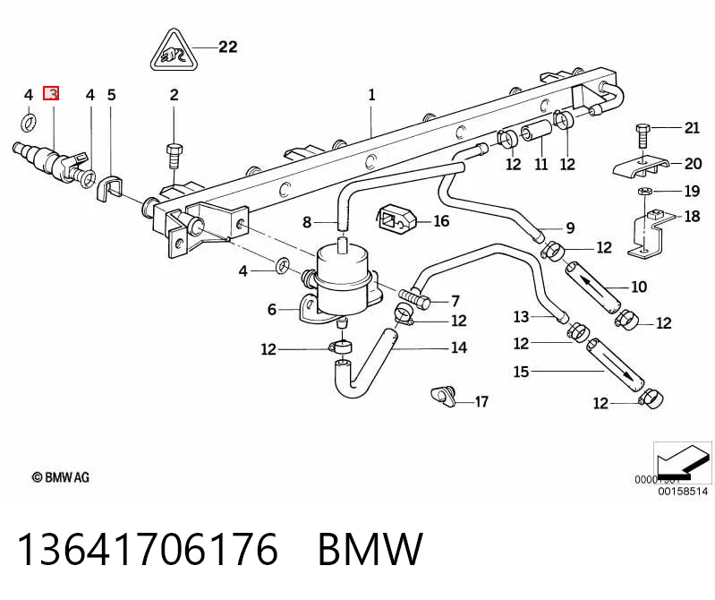 13641706176 BMW Injetor de injeção de combustível