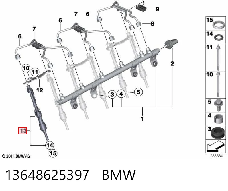13648625397 BMW Injetor de injeção de combustível