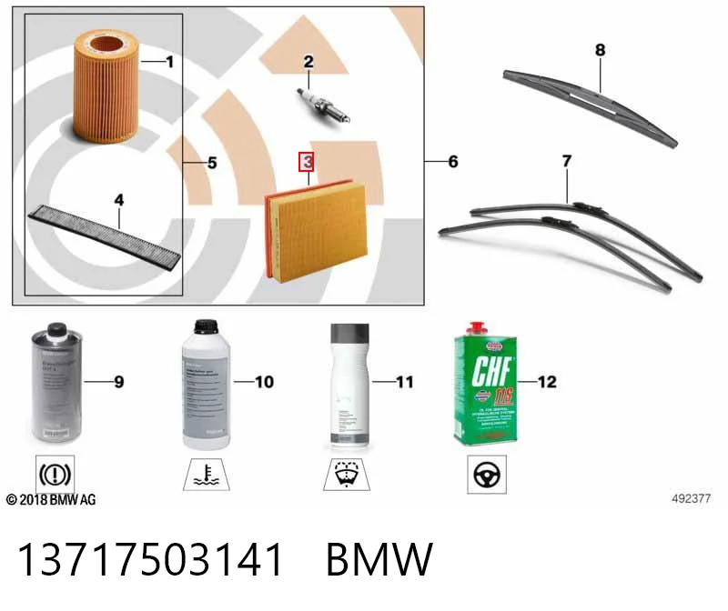 13717503141 BMW Filtro de ar