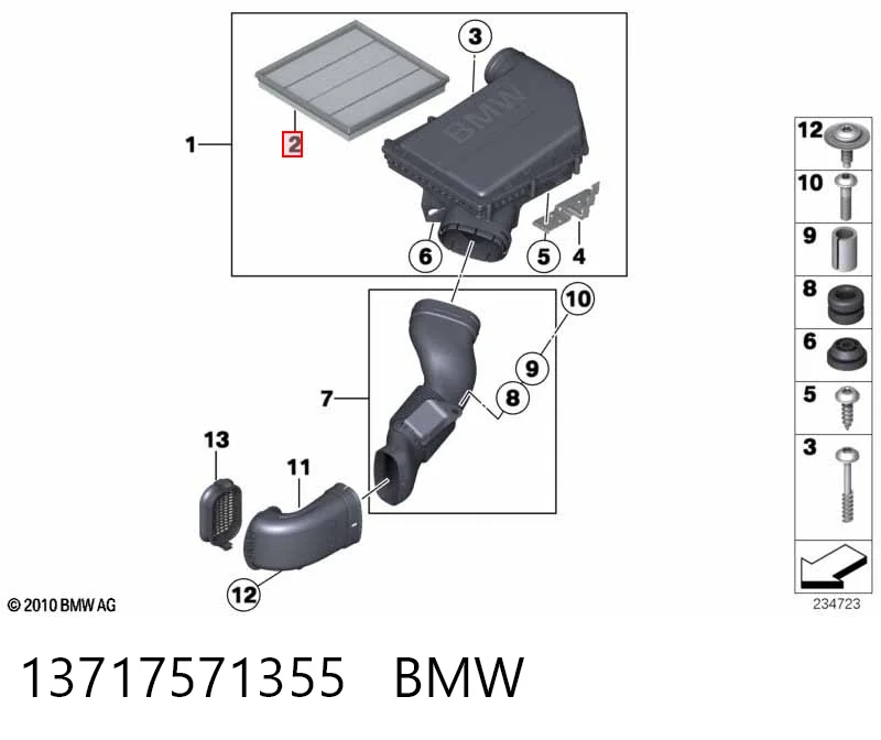 13717571355 BMW Filtro de ar