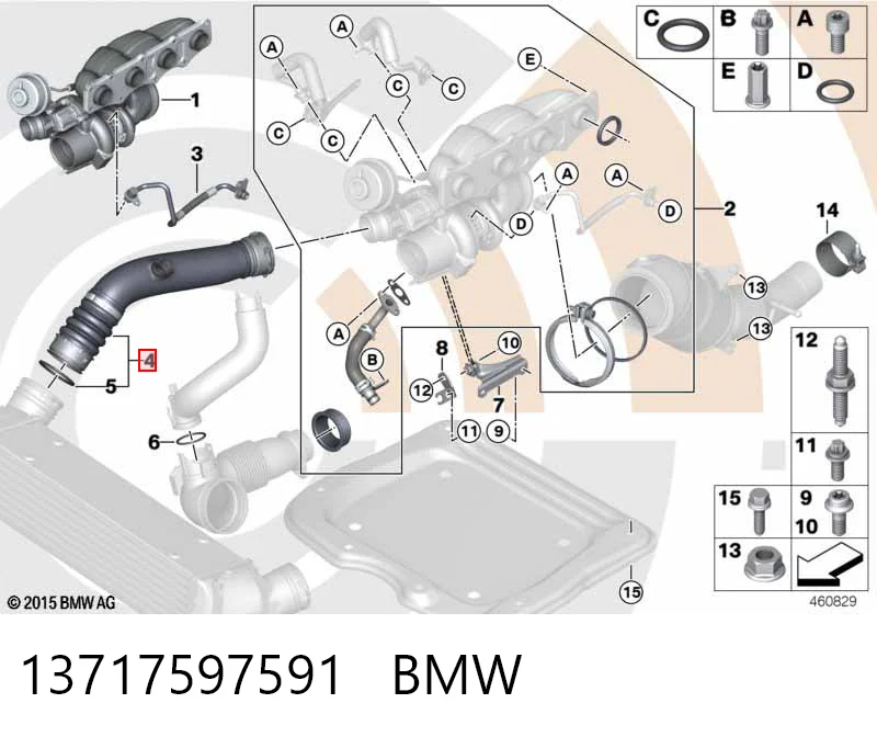 13717597591 BMW Mangueira (cano derivado) de intercooler
