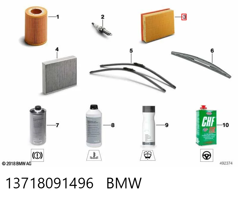 13718091496 BMW Filtro de ar