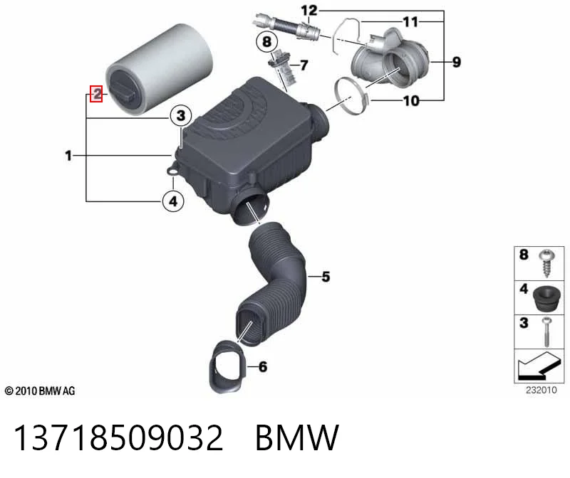 13718509032 BMW Filtro de ar