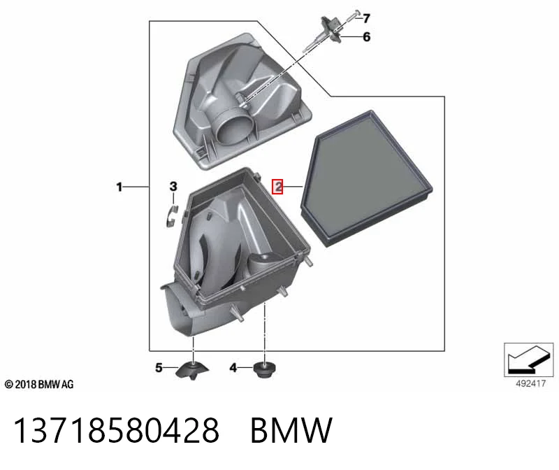 13718580428 BMW Filtro de ar