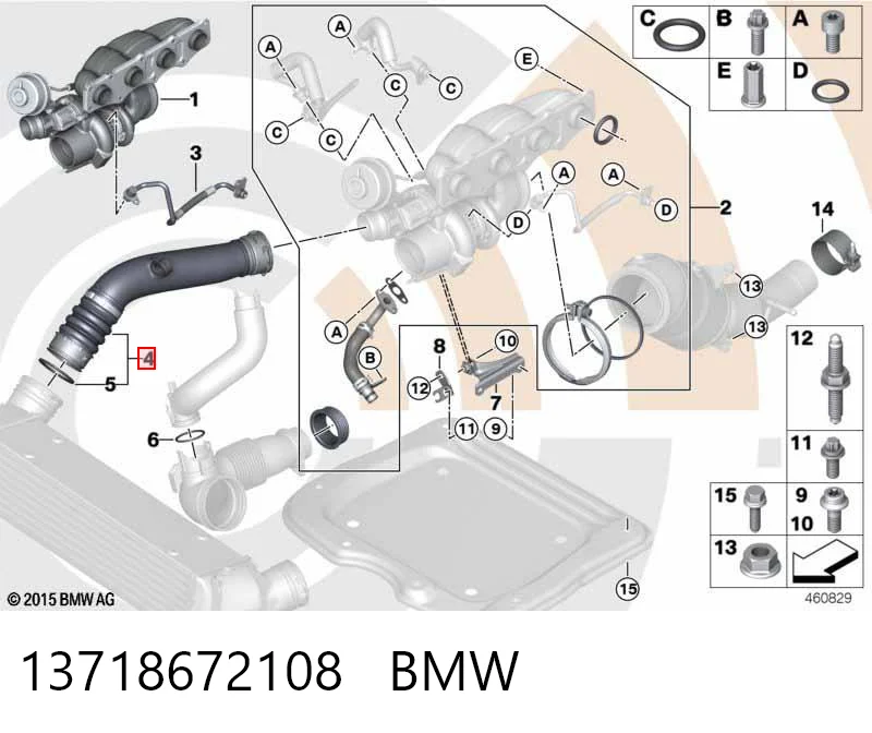 13718672108 BMW Mangueira (cano derivado) de intercooler