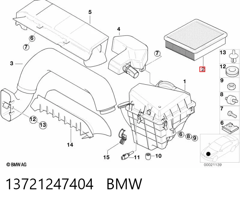 13721247404 BMW Filtro de ar