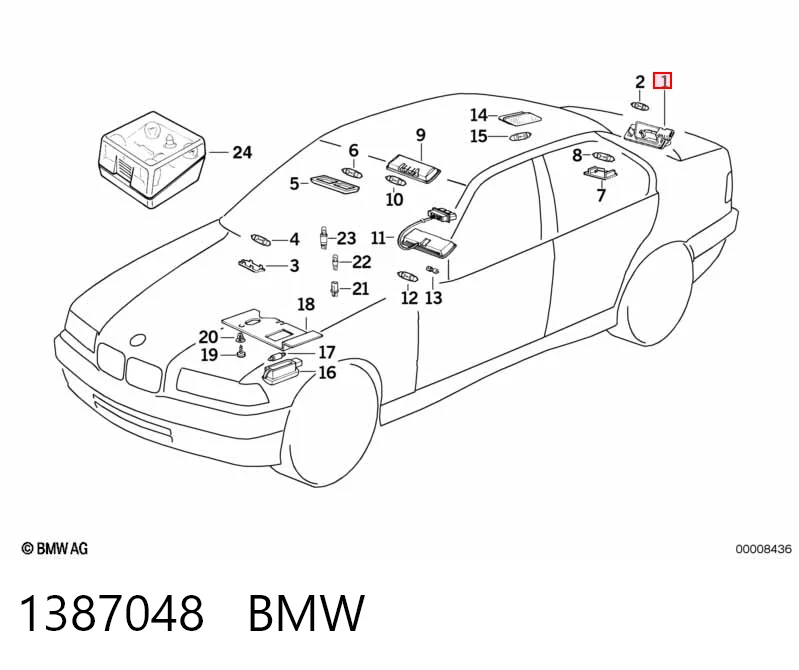 Lanterna da luz de fundo de matrícula traseira para BMW 3  E36