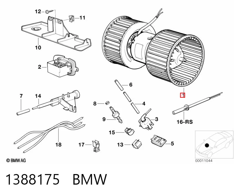 1388175 BMW Motor de ventilador de forno (de aquecedor de salão)