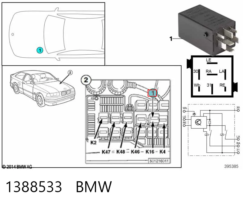 1388533 BMW Relê de pisca-pisca
