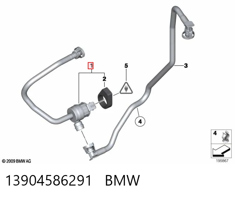 13904586291 BMW Válvula de ventilação dos gases do tanque de combustível