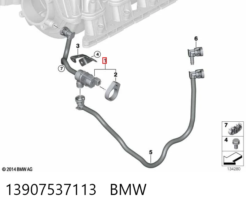 13907537113 BMW Válvula de ventilação dos gases do tanque de combustível