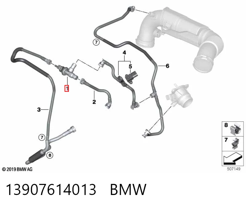 13907614013 BMW Válvula de ventilação dos gases do tanque de combustível