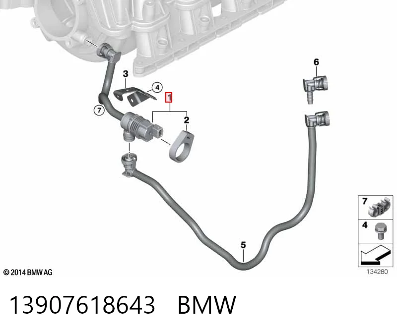 13907618643 BMW Válvula de ventilação dos gases do tanque de combustível