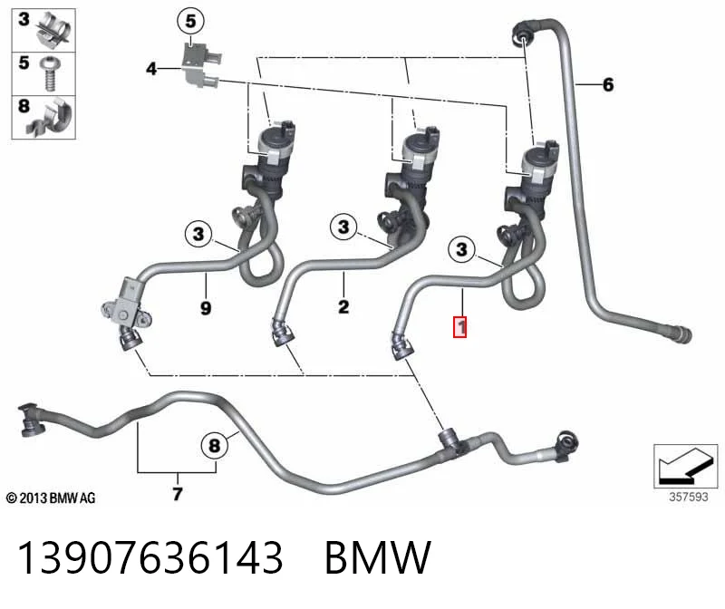 13907636143 BMW Válvula de ventilação dos gases do tanque de combustível