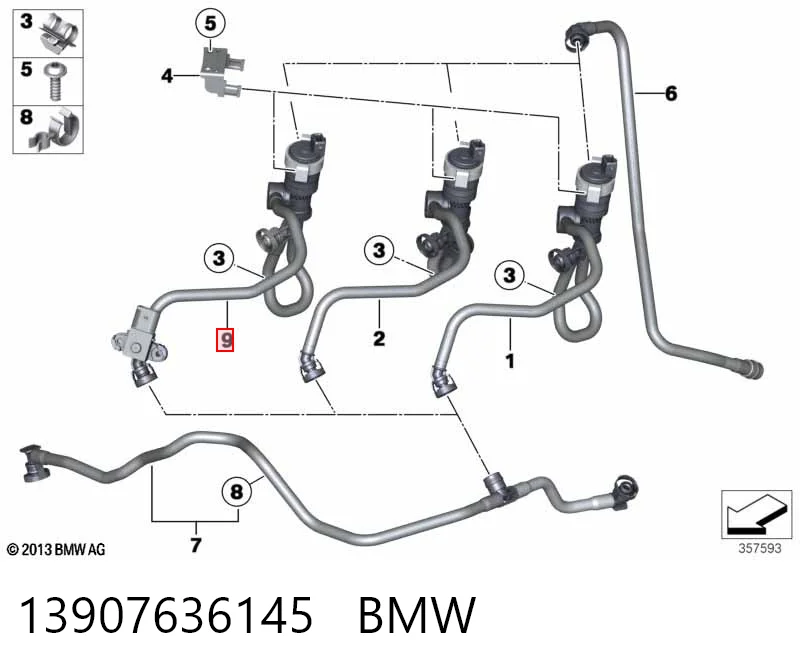 13907636145 BMW Válvula de ventilação dos gases do tanque de combustível