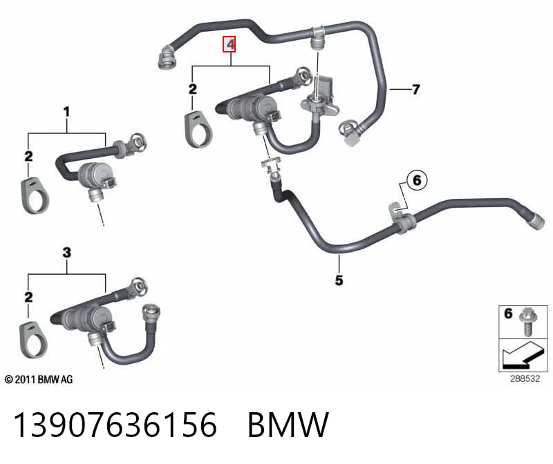 13907636156 BMW Válvula de ventilação dos gases do tanque de combustível