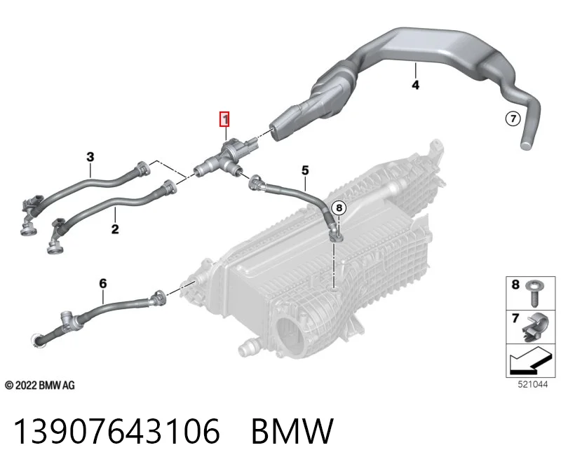 13907643106 BMW Válvula de ventilação dos gases do tanque de combustível