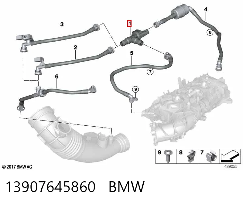 13907645860 BMW Válvula de ventilação dos gases do tanque de combustível
