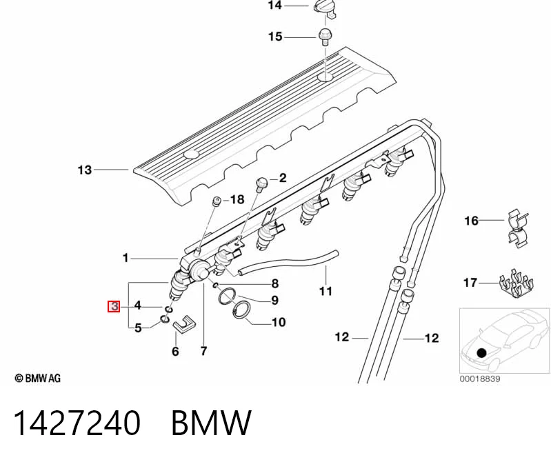 1427240 BMW Injetor de injeção de combustível