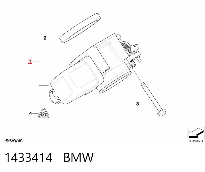 1433414 BMW Válvula de borboleta montada