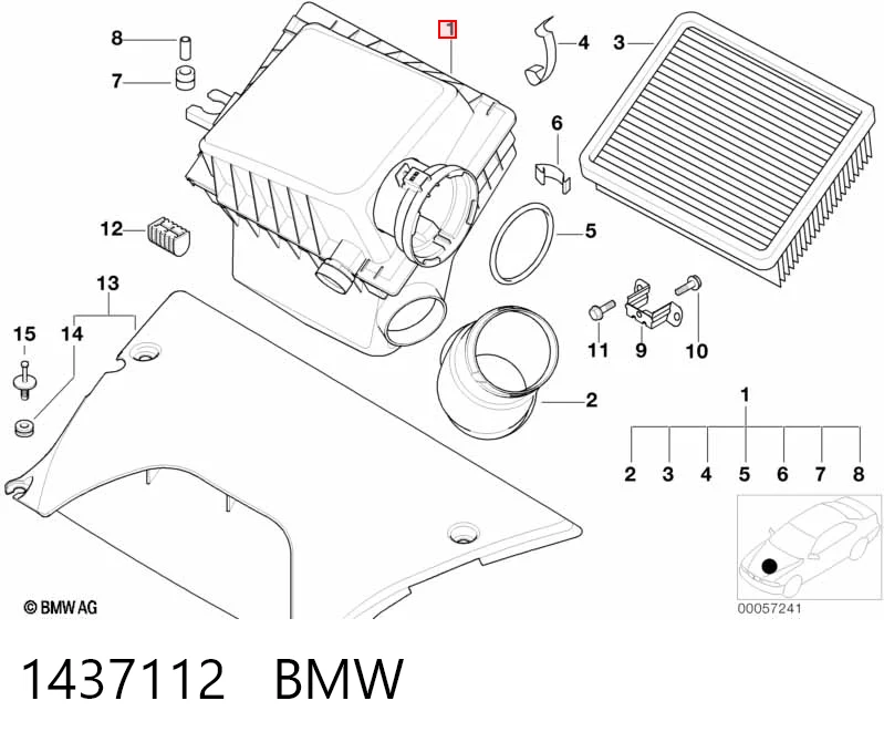 Caixa de filtro de ar para BMW X5  E53