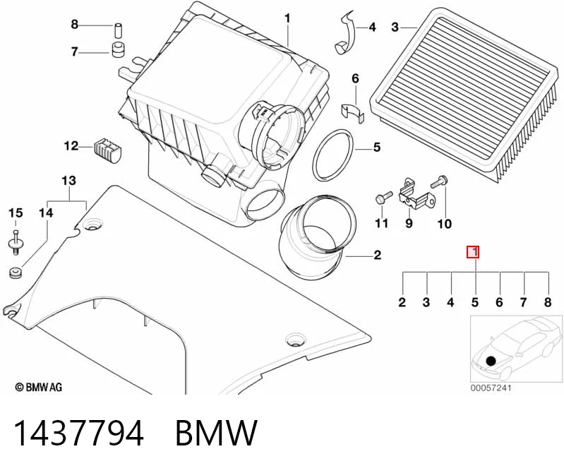  Caixa de filtro de ar BMW X5 SUV (E53) (2000 - 2006) 