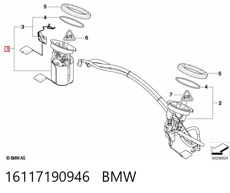 16117190946 BMW Módulo de bomba de combustível com sensor do nível de combustível