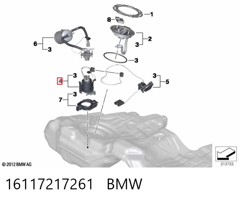 16117217261 BMW Elemento de turbina da bomba de combustível