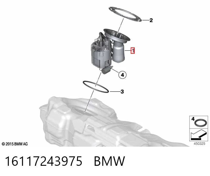 16117243975 BMW Módulo de bomba de combustível com sensor do nível de combustível