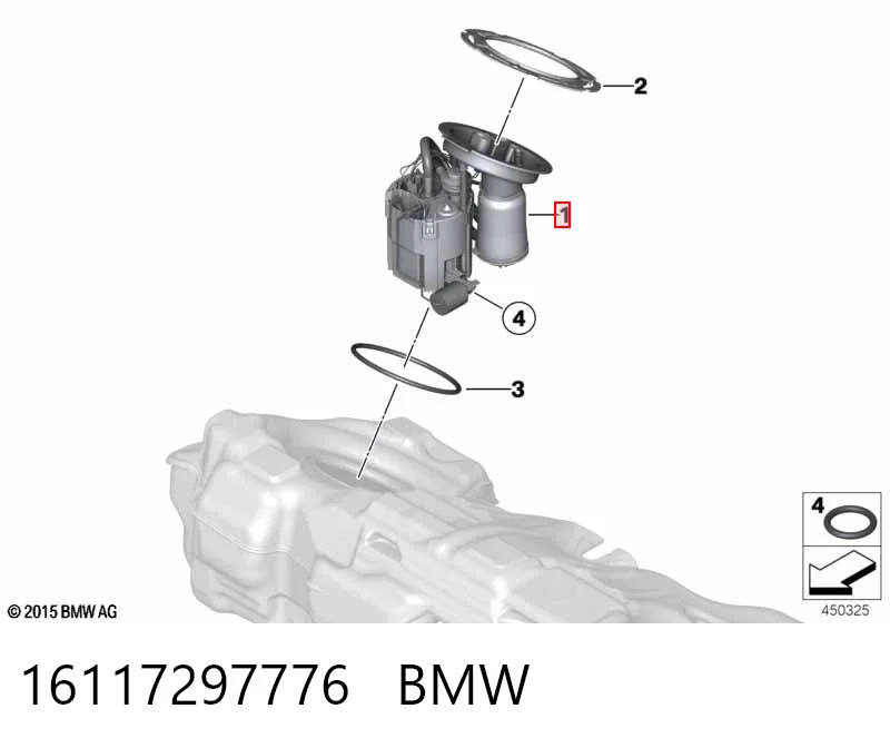 16117297776 BMW Módulo de bomba de combustível com sensor do nível de combustível