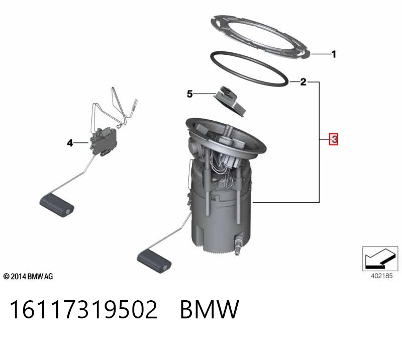 16117319502 BMW Módulo de bomba de combustível com sensor do nível de combustível