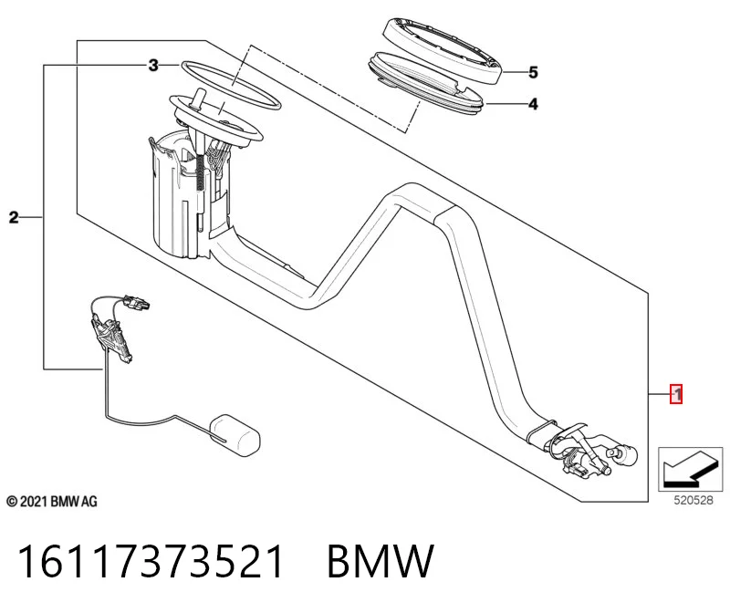 16117373521 BMW Módulo de bomba de combustível com sensor do nível de combustível