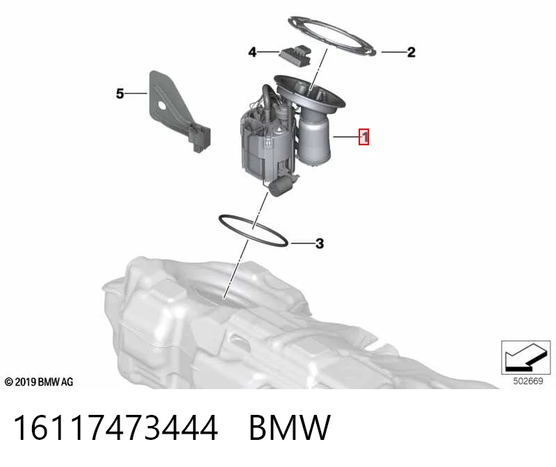 16117473444 BMW Módulo de bomba de combustível com sensor do nível de combustível