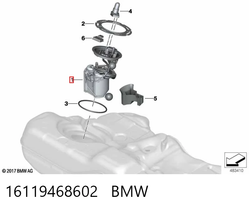 16119468602 BMW Módulo de bomba de combustível com sensor do nível de combustível