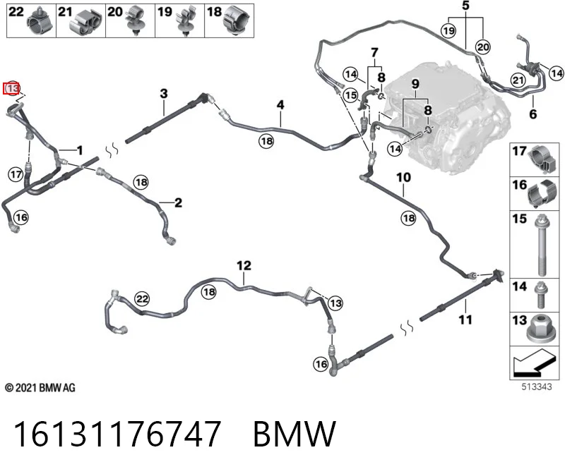 16131176747 BMW Parafuso (porca) de fixação