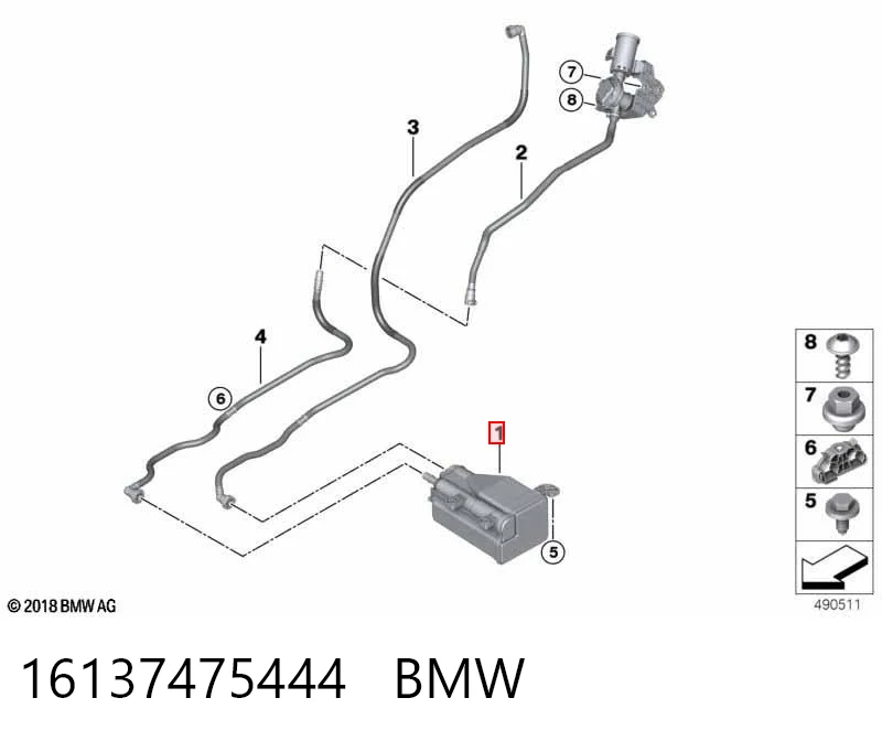 16137475444 BMW Adsorvedor dos vapores de combustível