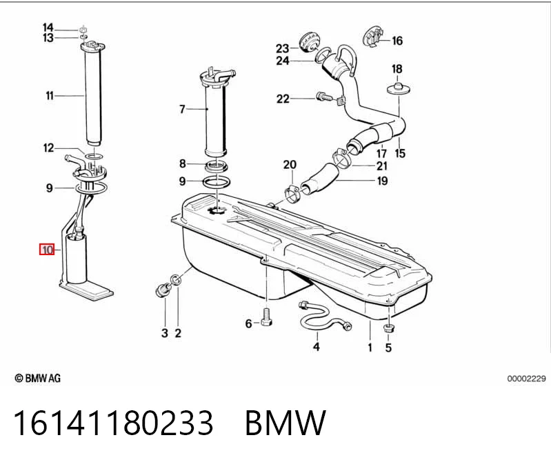 16141180233 BMW Módulo de bomba de combustível com sensor do nível de combustível