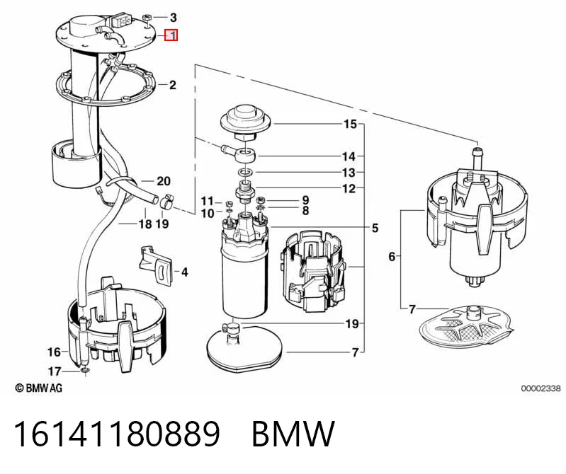 16141180889 BMW Sensor do nível de combustível no tanque